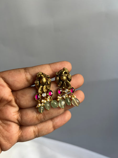 Nagas peacock Kundan studs