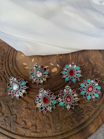 Multi color oval Big studs