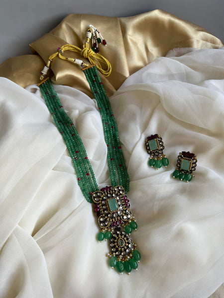 Victorian style Haram with studs in rhodium finish