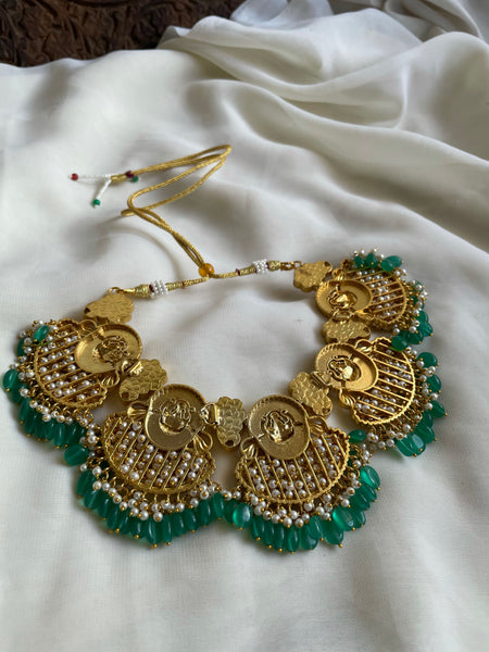 Kundan Lakshmi cluster bead necklace