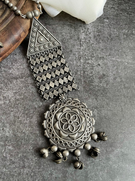 Tribal Jaali pendant maala with matching Earrings