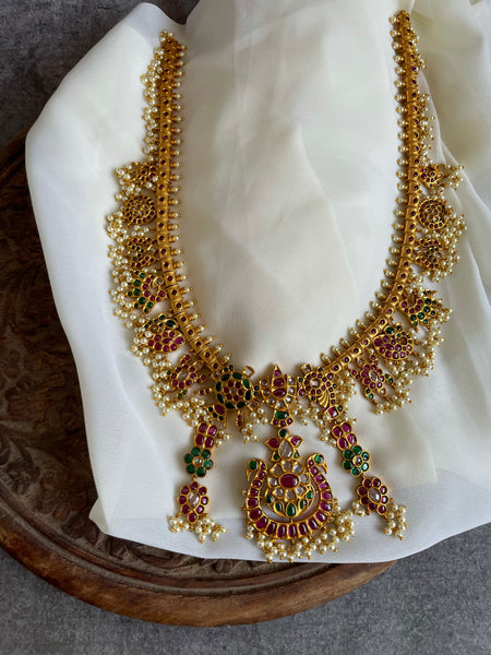 Shanku chakra namam guttapusalu haram with earrings