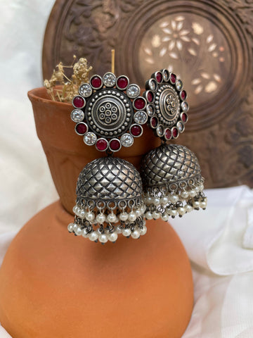 Crystal chakra antique Jhumkas