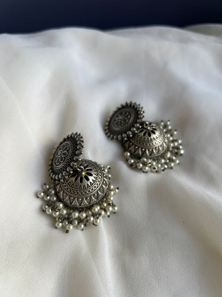 Chakra Pearl work jhumkas