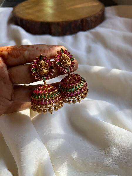 Lakshmi ruby jhumkas