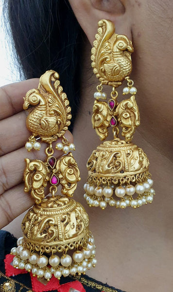 Oversized Nagas peacock Jhumkas