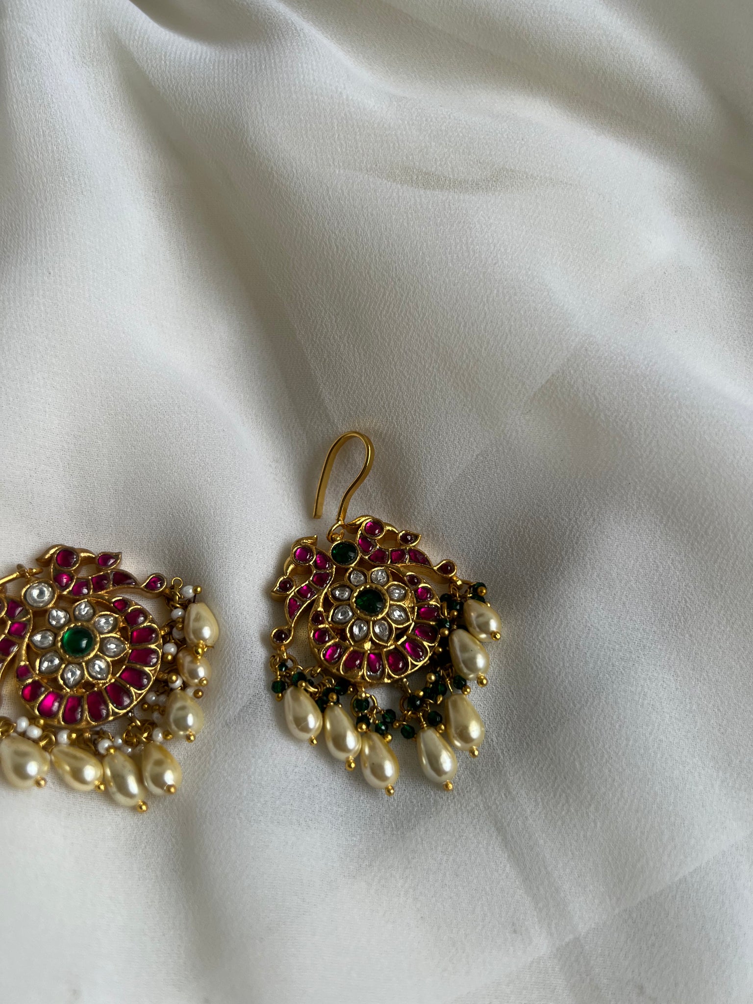 Kundan peacock with Pearls