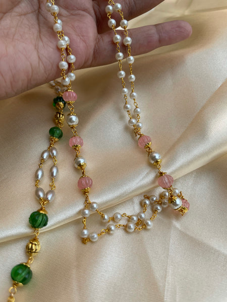 Pumpkin bead Pearl maala