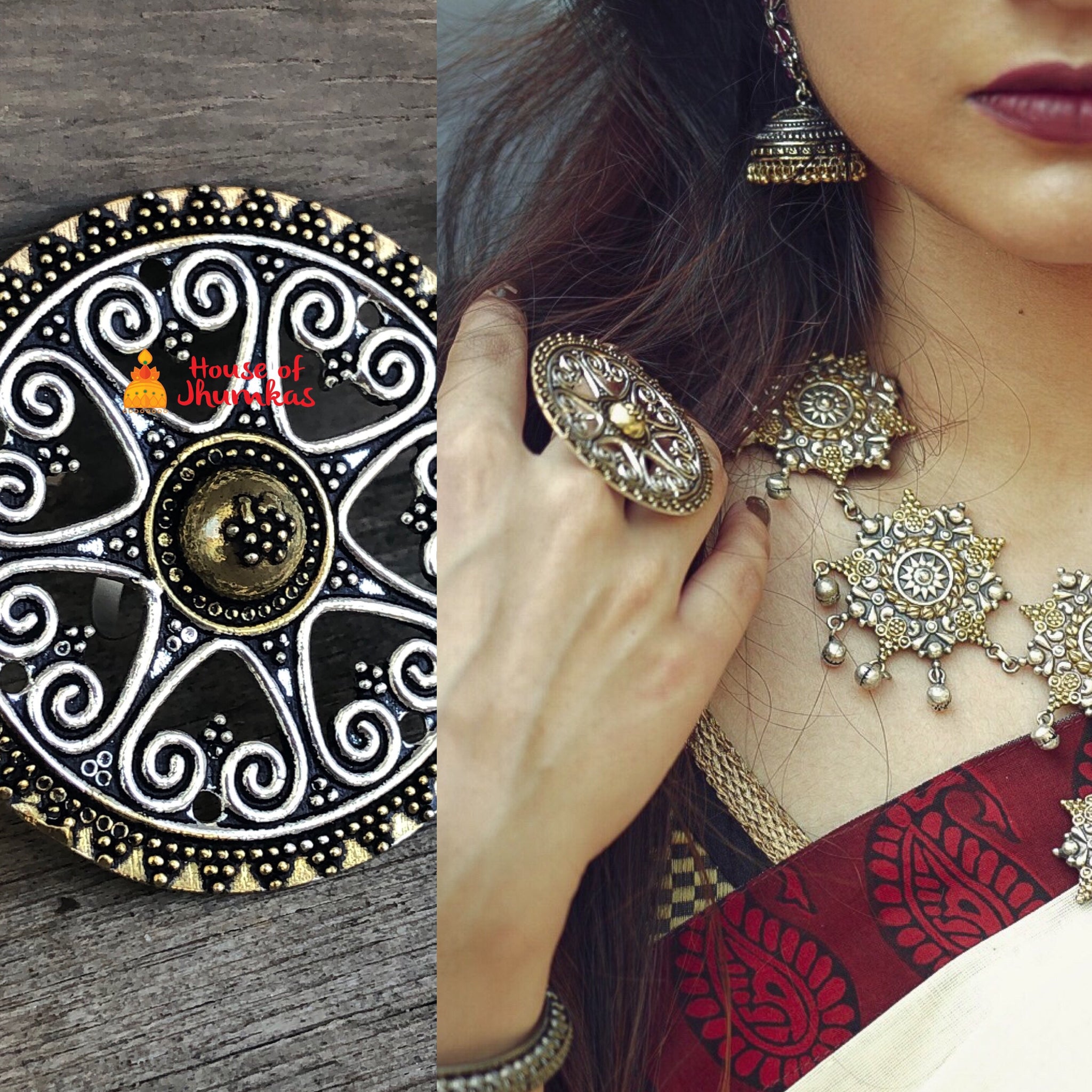 Jumbo dual chakra ring