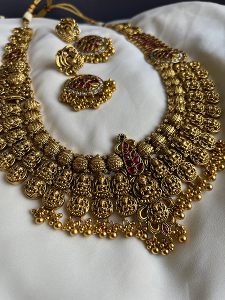 Bridal Lakshmi kemp necklace with Chaandbalis