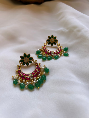 Kundan flower Chaandbalis