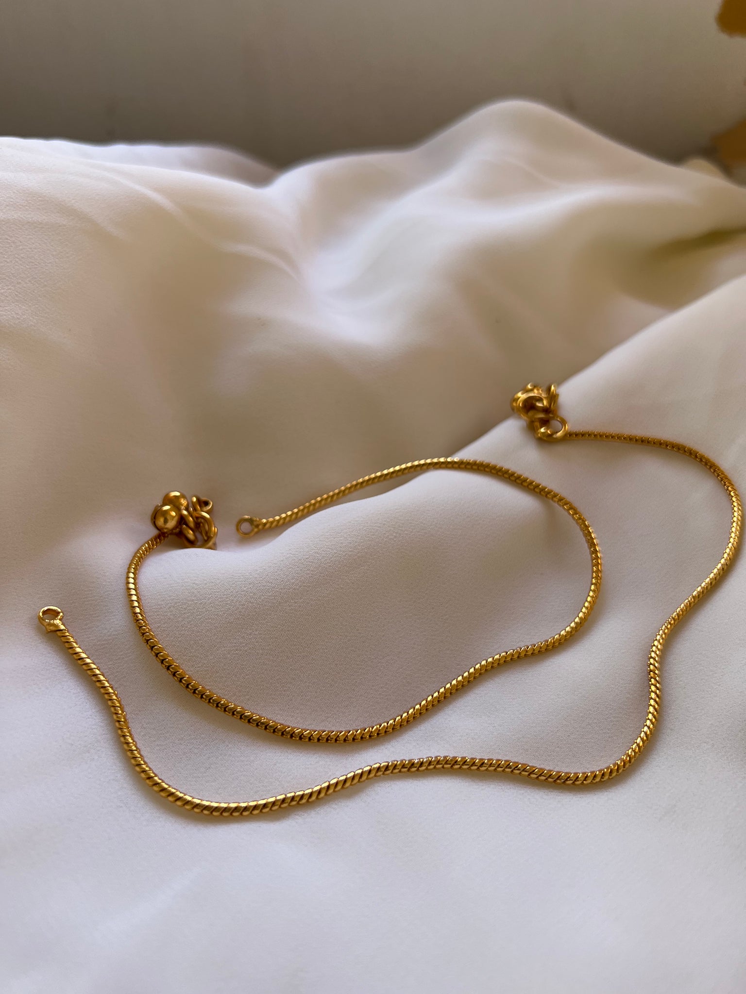 Gold like anklets