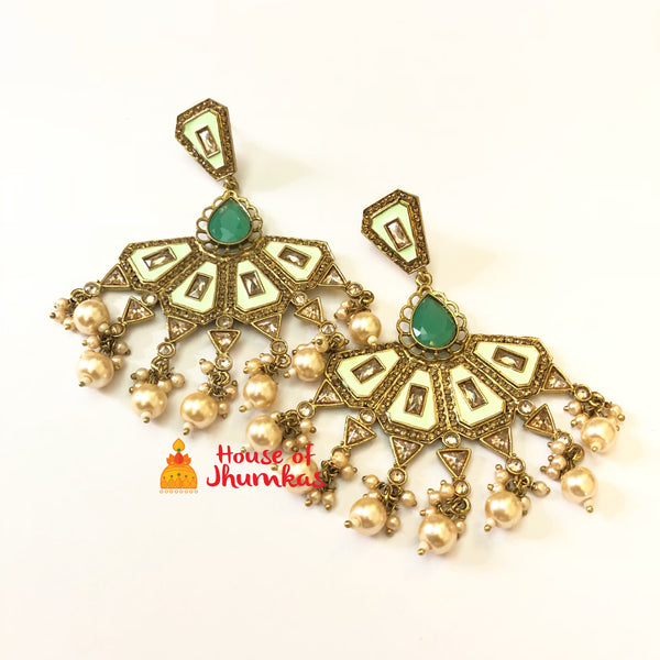 Enamel chaandbalis with pearls