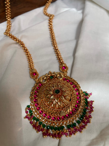 Antique Gold Haram with Jhumkas