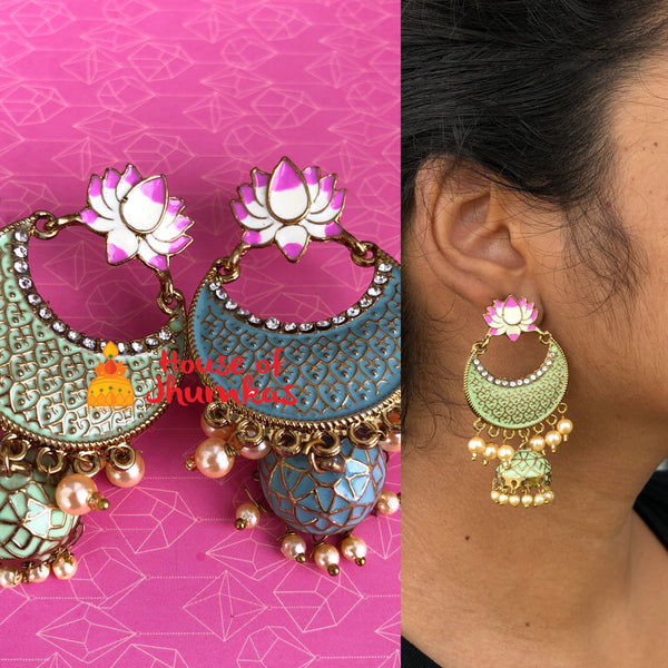 Pastel Hamsa Bali Jhumkas