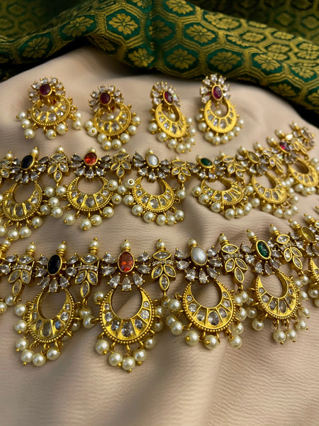Navarathna chaand necklace