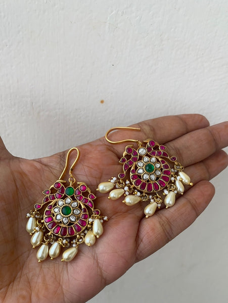 Kundan peacock with Pearls