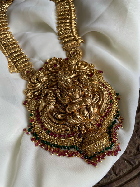 Bridal Gold like Temple haram with Jhumkas - PREMIUM