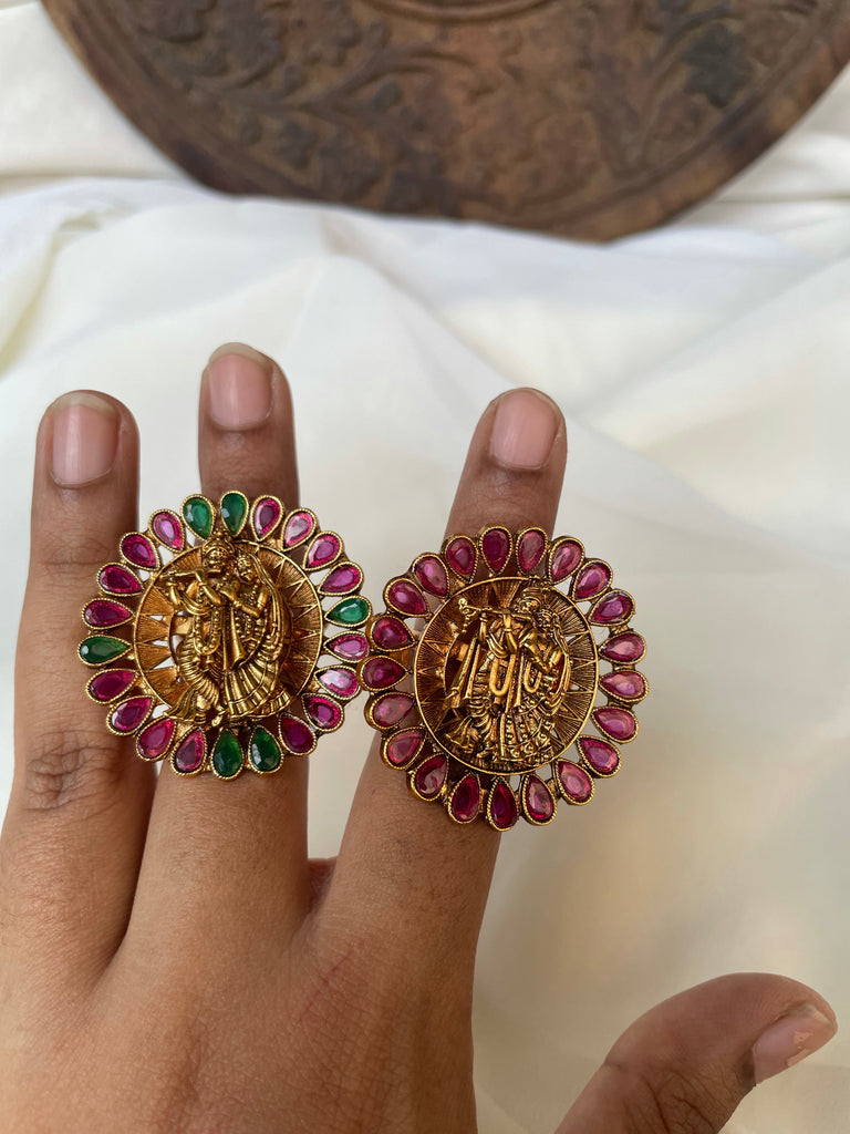 Harlex Radhe Krishna Copper Gold Plated Ring Price in India - Buy Harlex Radhe  Krishna Copper Gold Plated Ring Online at Best Prices in India |  Flipkart.com