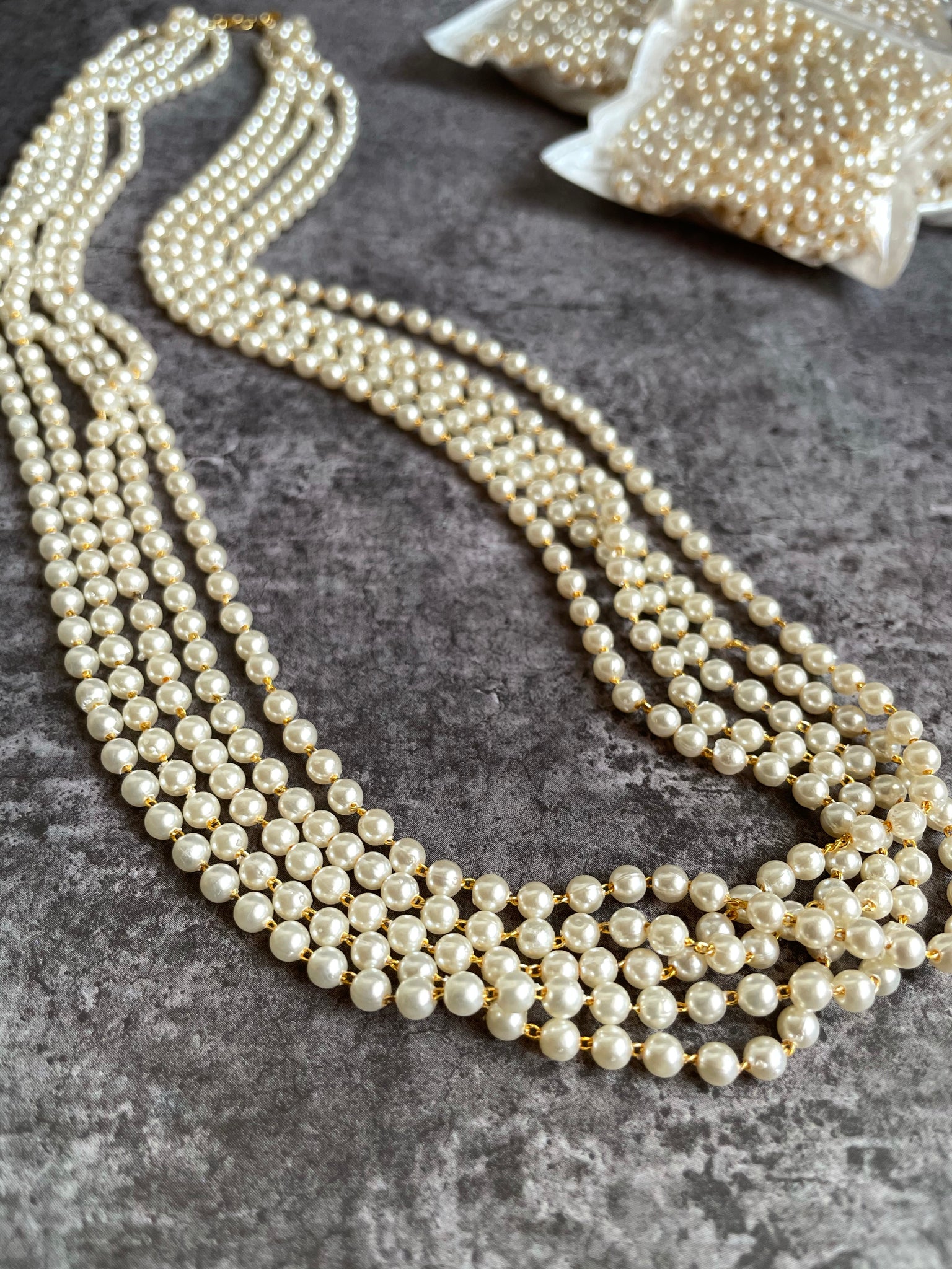 5 layer Pearl maala-(24 cm/2 variants)