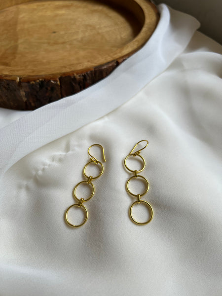 Golden loop hook earrings