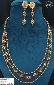 3 line dori antique maala with studs