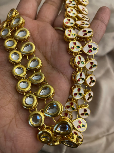 Kundan double  layer necklace set
