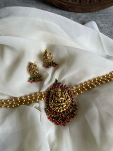 Nagas Lakshmi bead choker with studs