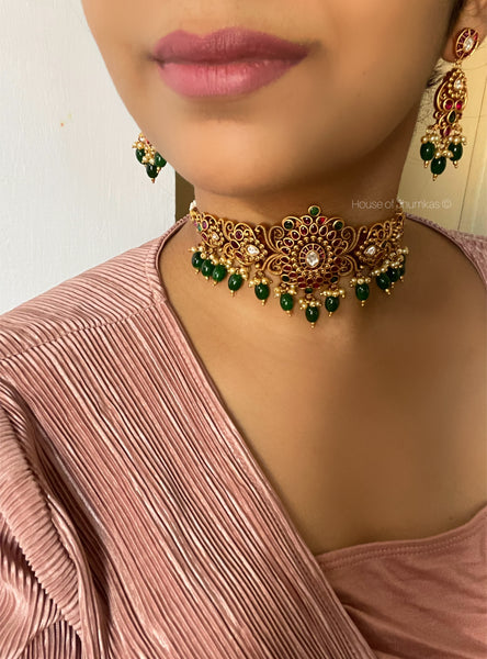Kemp chakra choker with earrings