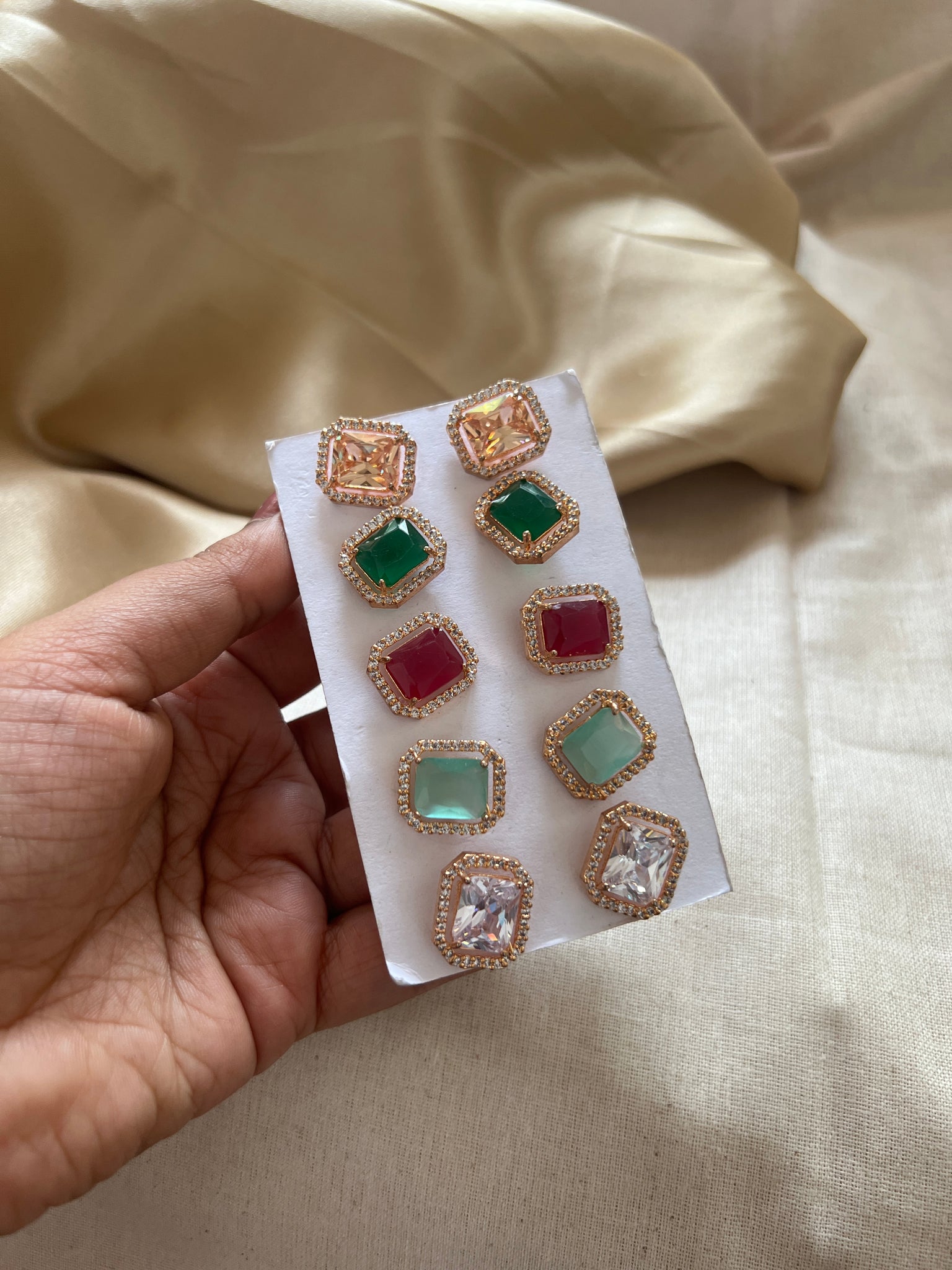 Rectangle stone studs