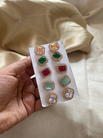 Rectangle stone studs