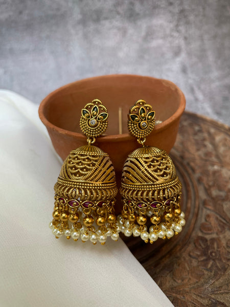 Designer antique Jhumkas design A