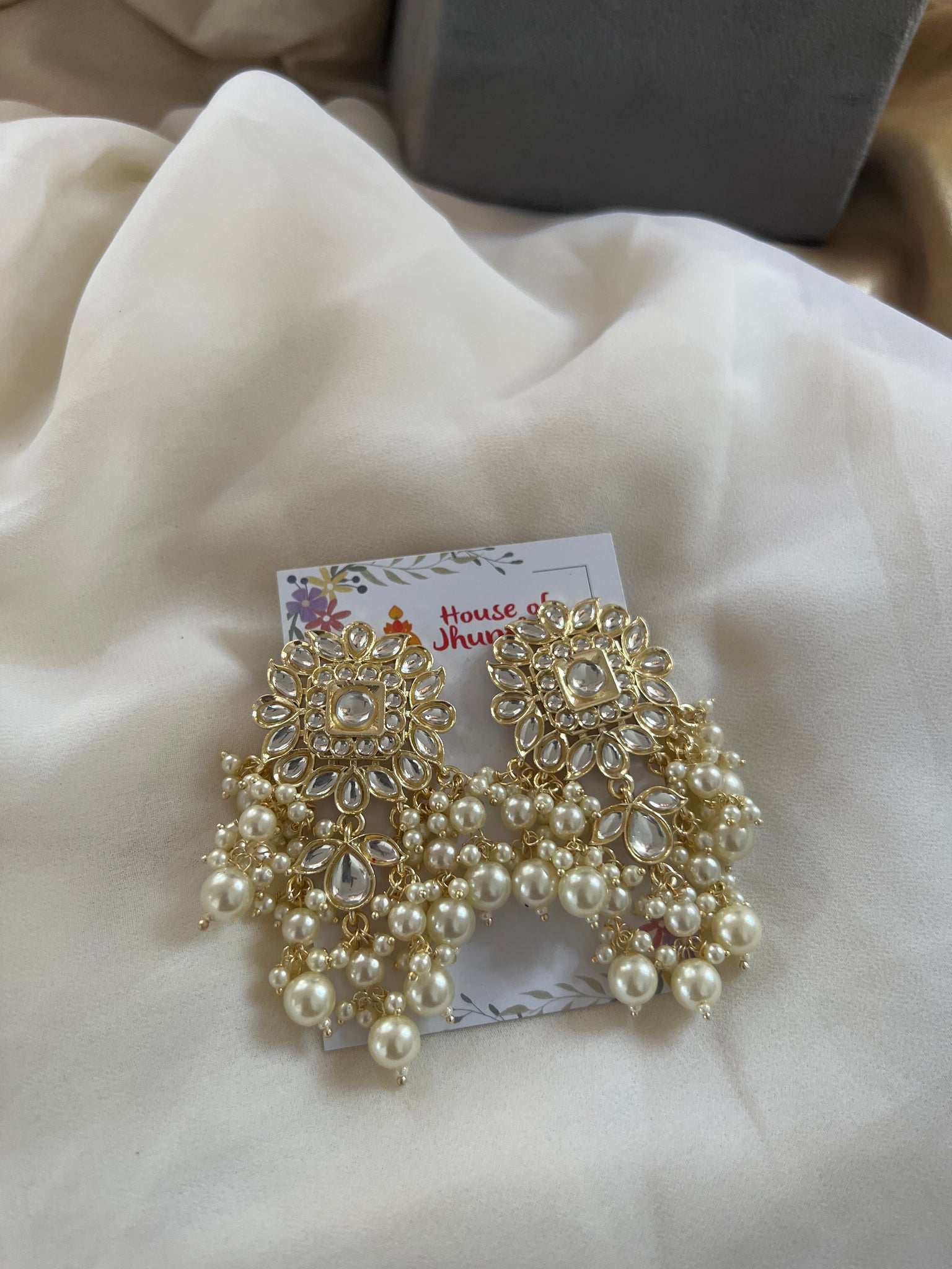 Kundan look alike statement studs