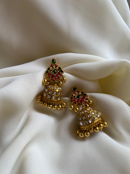 White Kundan Jhumkas