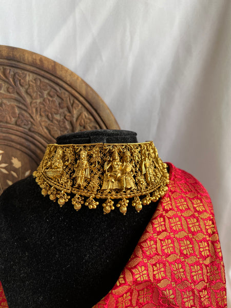 ShivaParvathi antique bridal choker with earrings