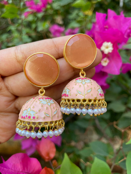 Candy top hand painted Jhumkas - 11 Color options
