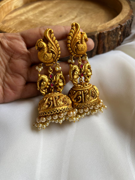 Oversized Nagas peacock Jhumkas