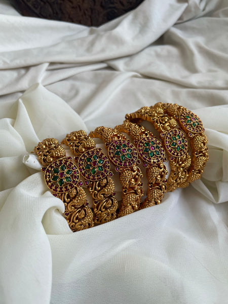 Bridal kemp flower bangles - set of 2