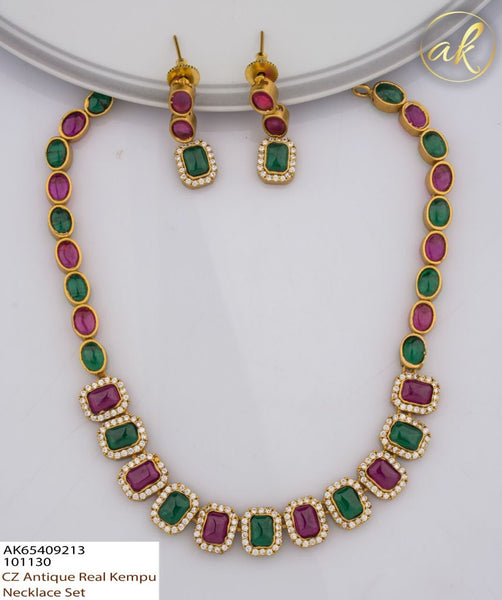 Kemp necklace with ad stone details(4 Colors)