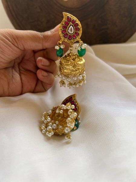 Kundan manga antique Jhumkas