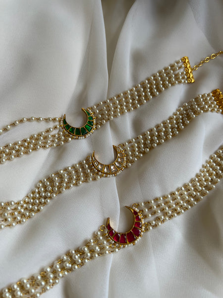 Kundan chaand pendant Pearl choker