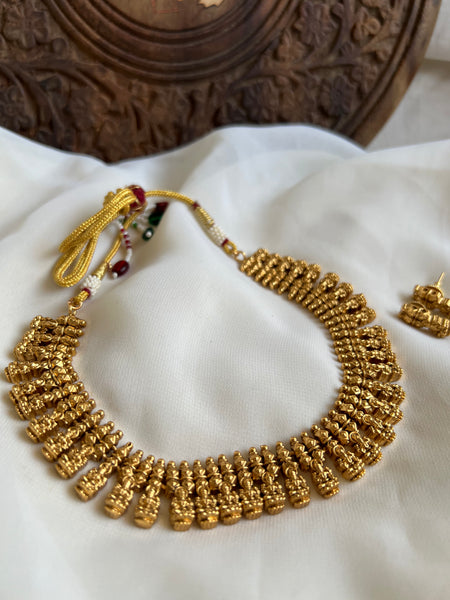Antique Lakshmi kid friendly necklace with studs