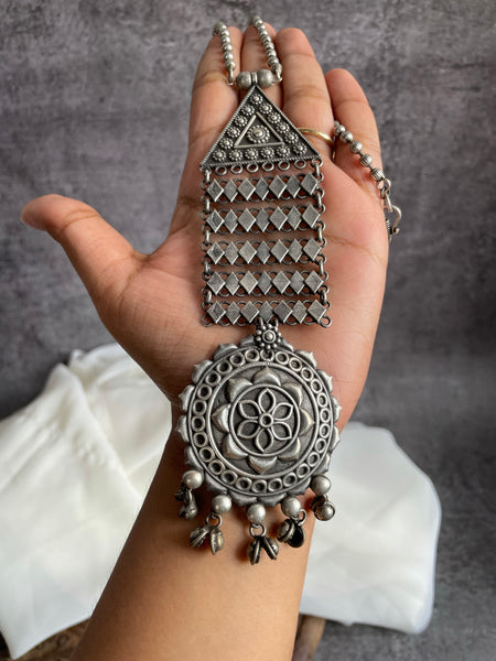 Tribal Jaali pendant maala with matching Earrings