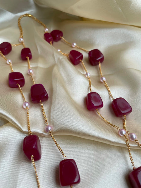 2 layer jumbo bead necklace