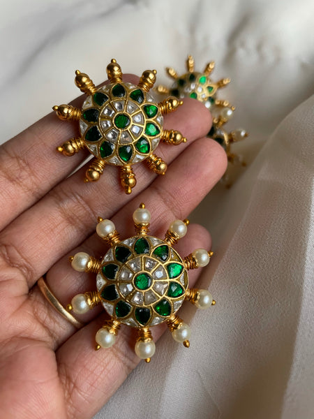 Kundan chakra studs