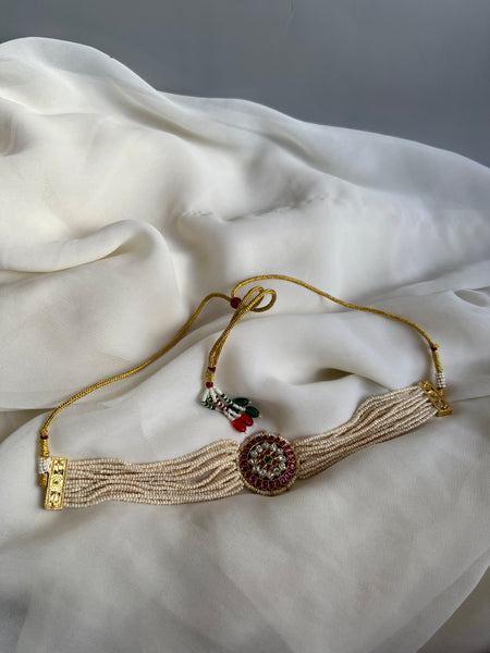 Kundan chakra Pearl choker