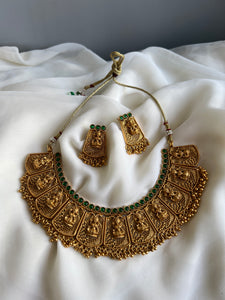 Lakshmi cutwork necklace with studs