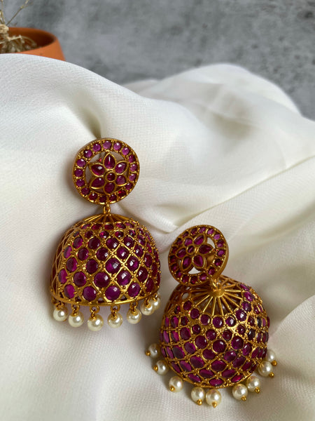 Jumbo kemp Jhumkas-  4 Colors