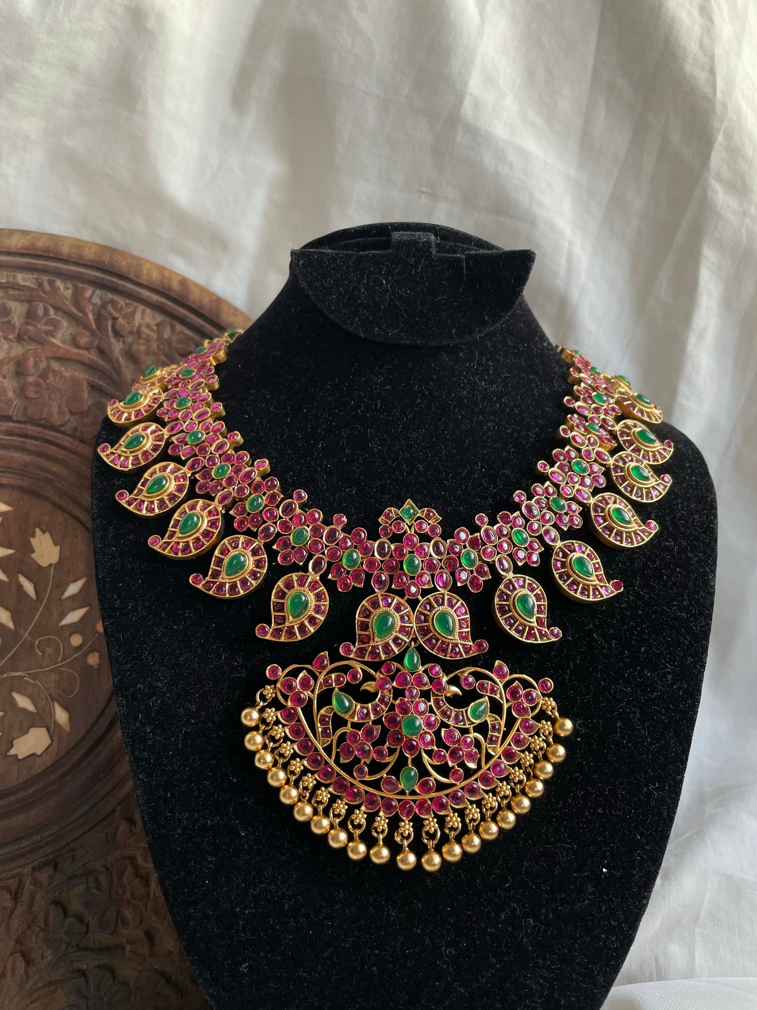 Premium Kemp manga necklace with Jhumkas