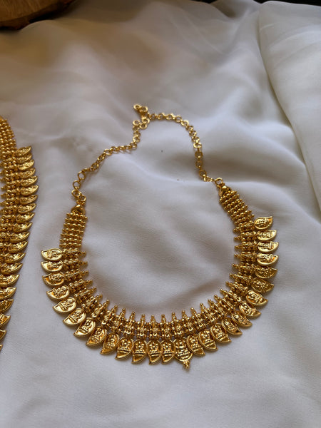 Gold Lakshmi manga Kerala style necklace
